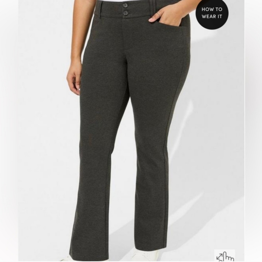 Plus-Size Dark Gray Bootcut Trousers